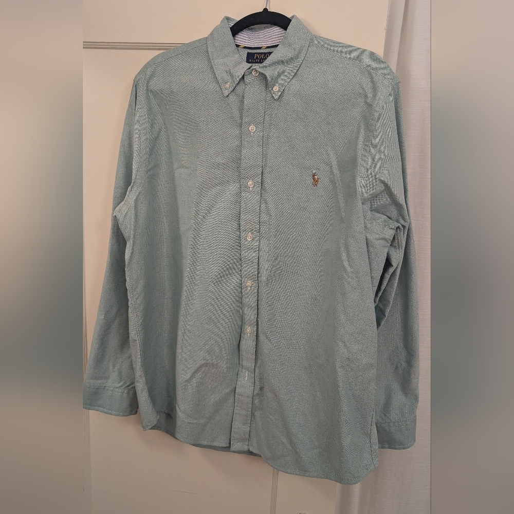 Ralph Lauren Light Mint Green Button-Down Dress Shirt